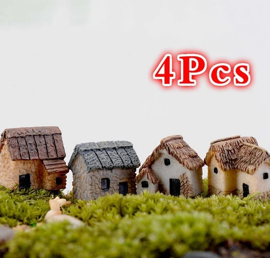 4Pcs House Miniature Figurine