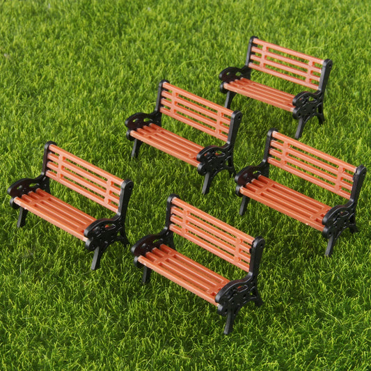 5PCS Miniature Park Bench Set