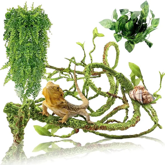 Plastic Leaves Hanging for Reptile Plants
