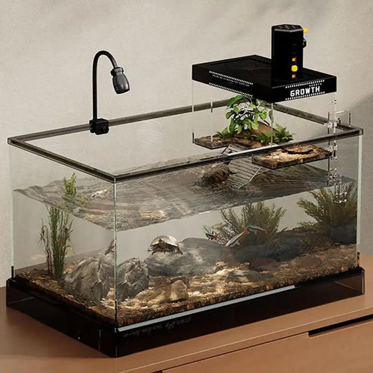 Pet Turtle Basking Dock with Lid