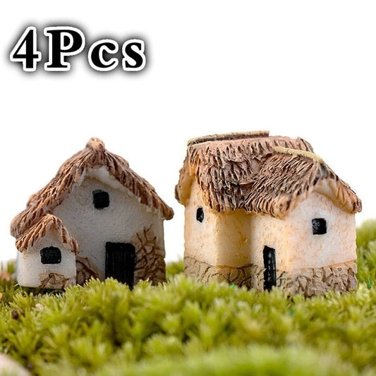4Pcs House Miniature Figurine