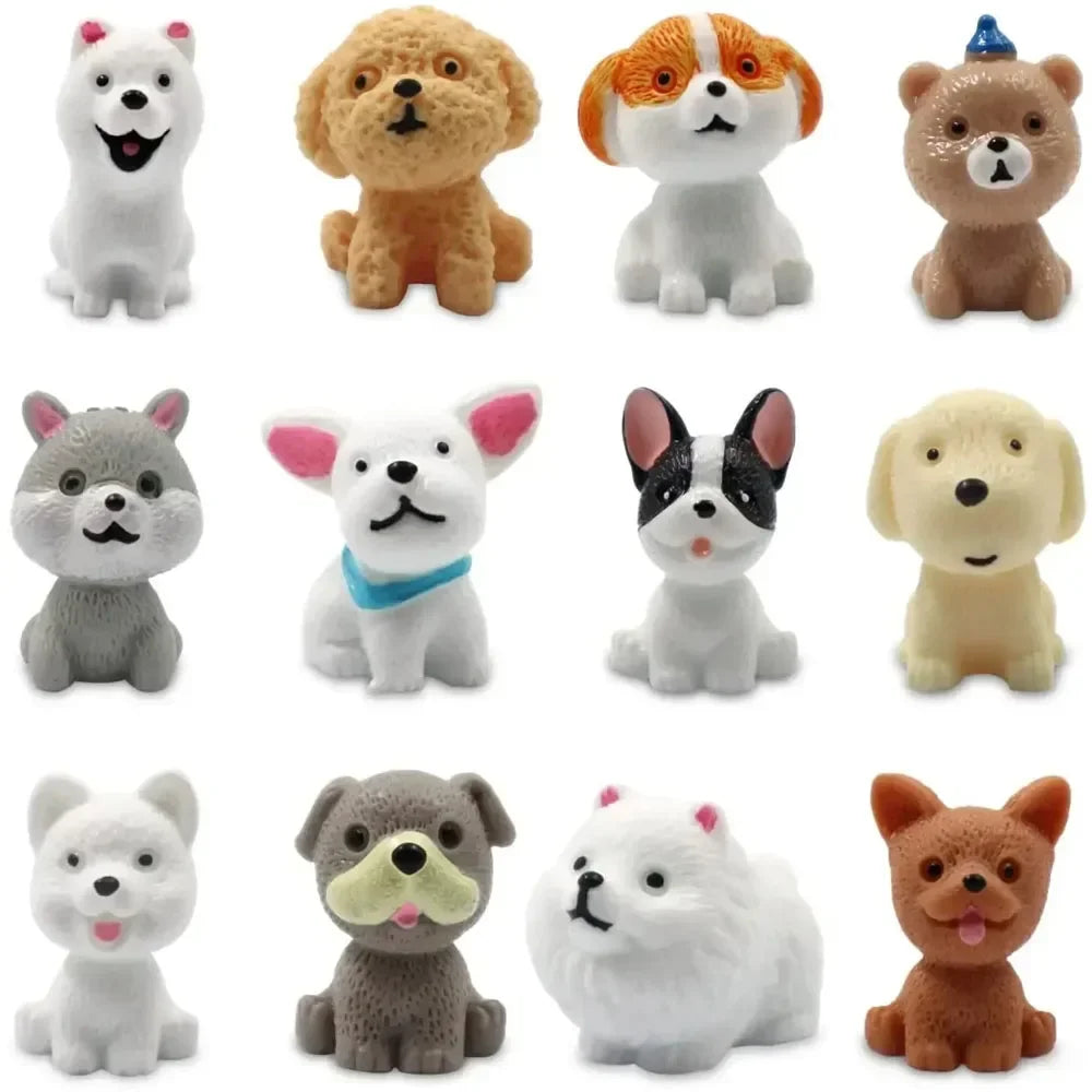 Terrarium Crafts 12PCS Puppy Mini Resin Dogs  