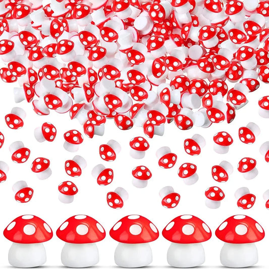Mini 50Pcs Tiny Resin Mushroom