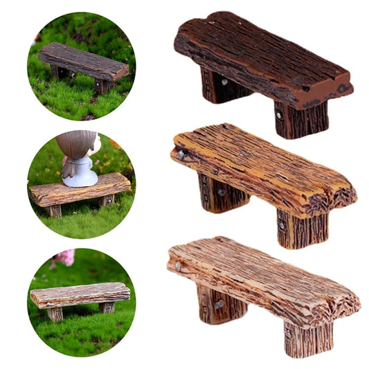 Mini Resin Fairy Wooden Chair & Stool